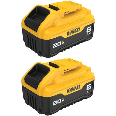 DEWALT 20V MAX 20V 6Ah Lithium Ion Power Tool Battery Pack with Fuel Indicator (2 Pack)