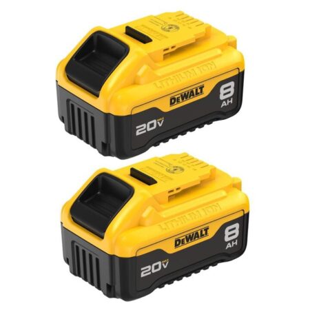 DEWALT 20V MAX 20V 8Ah Lithium Ion Power Tool Battery Pack with Fuel Indicator (2 Pack)