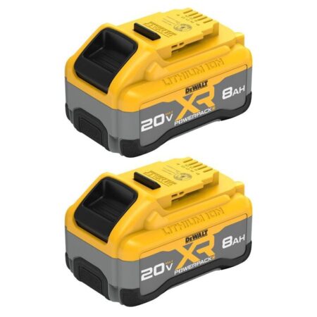 DEWALT 20V MAX 20V 8Ah Lithium Ion Power Tool Battery Pack with Fuel Indicator (2 Pack)