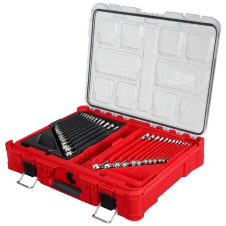 Milwaukee Metric & SAE Combination Wrench Set with PACKOUT Organizer 30 Piece
